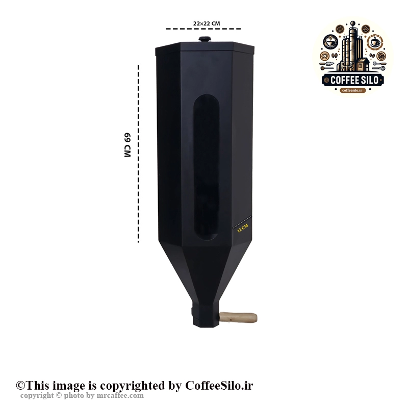 سیلو قهوه فلزی 8 کیلویی مدل 6 ضلعی مسترکافه
